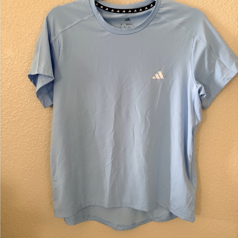 Adidas Women's Sky Blue Short Sleeve Active Tee- Medium